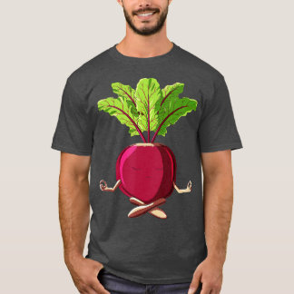 Funny Yoga Vegetable Meditating Beet Gardening  T-Shirt