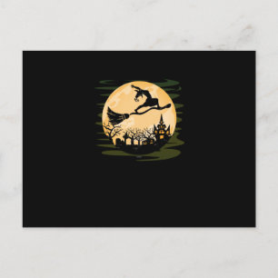 Funny Yoga Witch Women Girls Halloween Costume Holiday Postcard