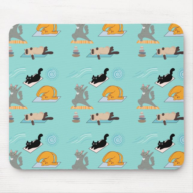 Funny Yoga with Cats Mouse Pad (Front)