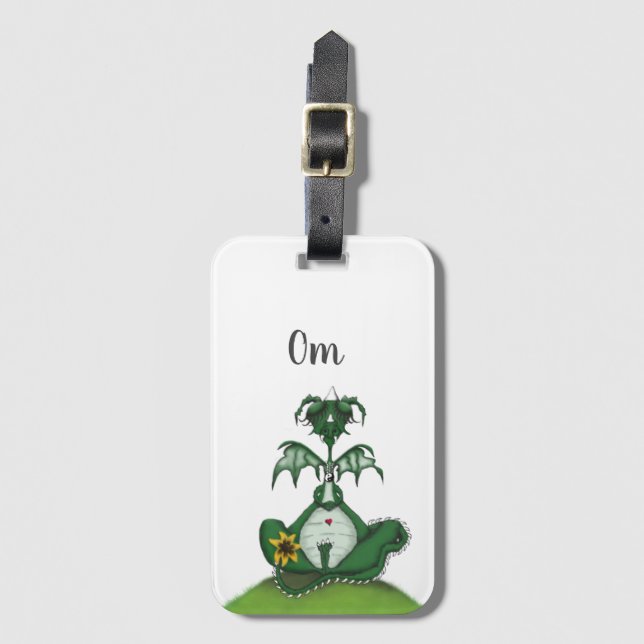 Funny Yogi Dragon Painting Luggage Tag (Front Vertical)