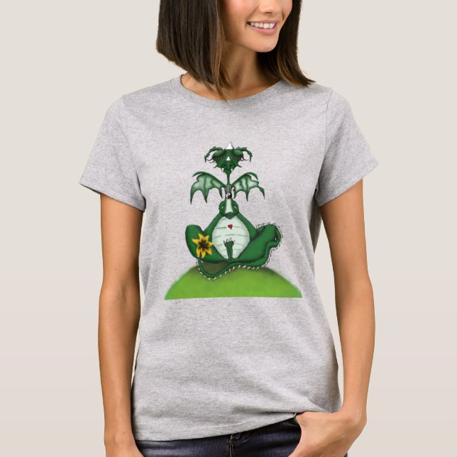 Funny Yogi Dragon Painting T-Shirt (Front)