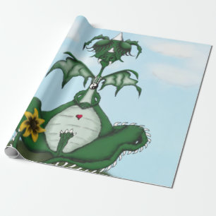 Funny Yogi Dragon Painting Wrapping Paper