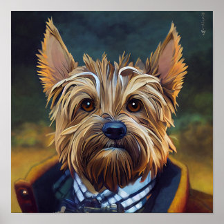 Funny Yorkshire Terrier Anthropomorphic Dog Art Poster