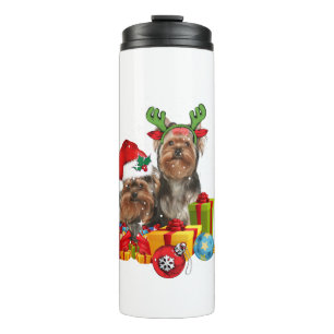 Funny Yorkshire Terrier christmas Thermal Tumbler