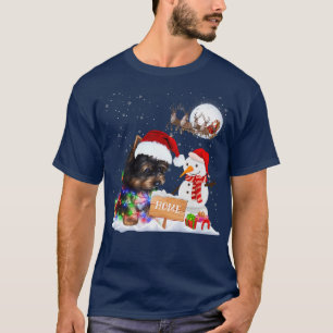 Funny Yorkshire Terrier Dog Christmas Snowman Xmas T-Shirt