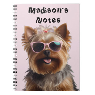 Funny Yorkshire Terrier With Sunglasses Notebook