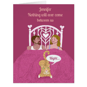 Funny You and Me and The Cat Custom Valentine Card