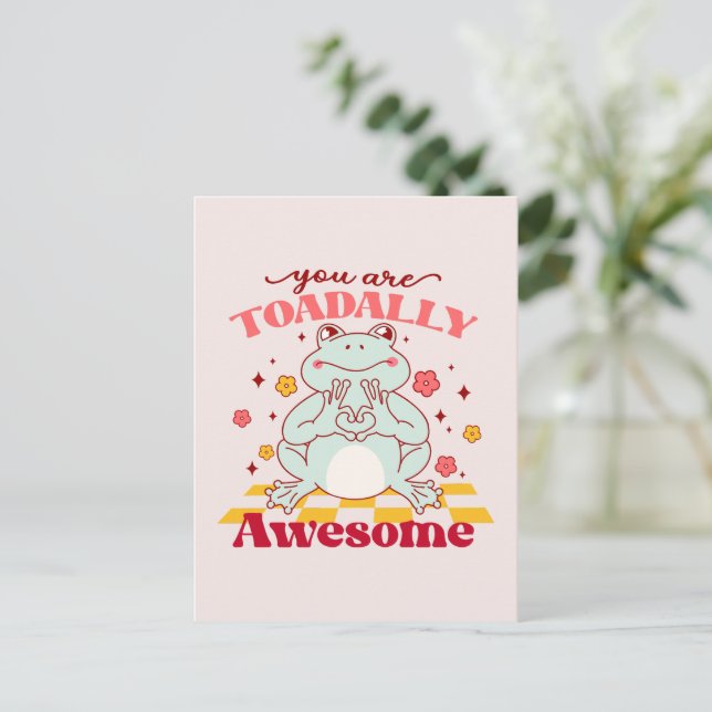 Funny You Are Awesome Pun Postcard (Standing Front)