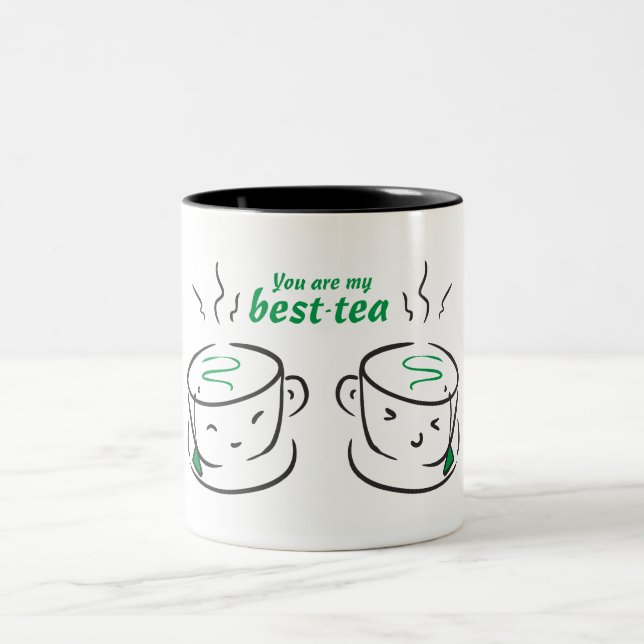 Funny You are my best-tea, You are my Bestie Two-Tone Coffee Mug (Center)