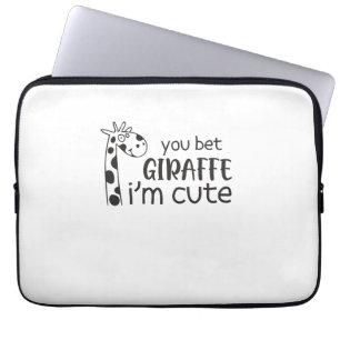 Funny You Bet Giraffe I'm Cute - Giraffe Lover Boy Laptop Sleeve