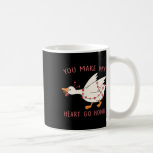 Funny You Make My Heart Go Honk Goose Valentine Coffee Mug