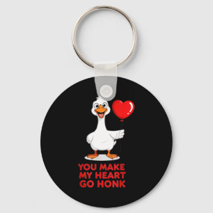 Funny You Make My Heart Go Honk Matching Valentine Key Ring