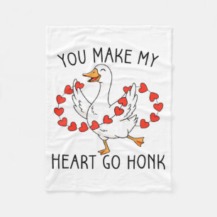 Funny You Make My Heart Go Honk Silly Goose Valent Fleece Blanket