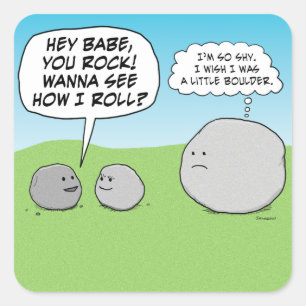 Funny You Rock Little Boulder Square Sticker