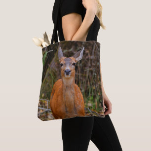 Funny Young Blacktail Deer Smiles at Photographer Tote Bag