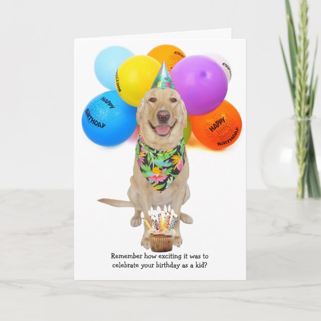 Funny Young Dog/Older Dog Birthday Card (Front)