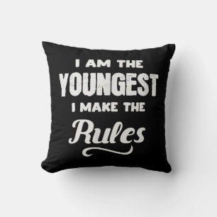 Funny Youngest Child Brother Family Matching Gift Cushion