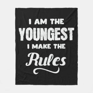 Funny Youngest Child Brother Family Matching Gift Fleece Blanket