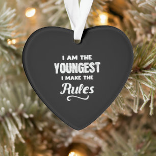 Funny Youngest Child Brother Family Matching Gift Ornament
