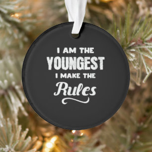 Funny Youngest Child Brother Family Matching Gift Ornament