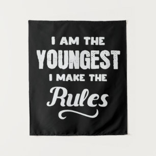 Funny Youngest Child Brother Family Matching Gift Tapestry