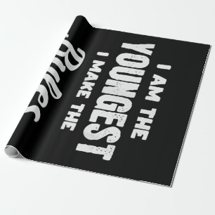 Funny Youngest Child Brother Family Matching Gift Wrapping Paper