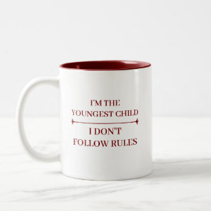FUNNY YOUNGEST CHILD COOL QUOTES CUSTOMIZED NAME Two-Tone COFFEE MUG