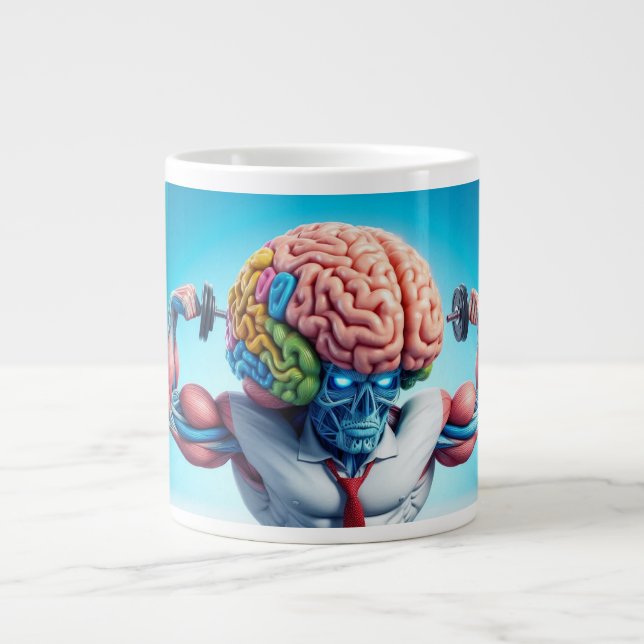 Funny Your Brain Is Like a Muscle Large Coffee Mug (Front)