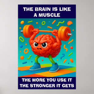 Funny Your Brain Is Like a Muscle Poster