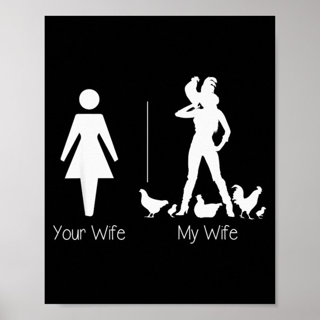 Funny Your Wife My Wife Chicken Lady Shirt, Farm L Poster (Front)