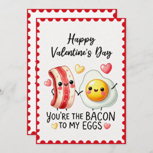 Funny You're The Bacon To My Eggs Valentine's Day Holiday Card