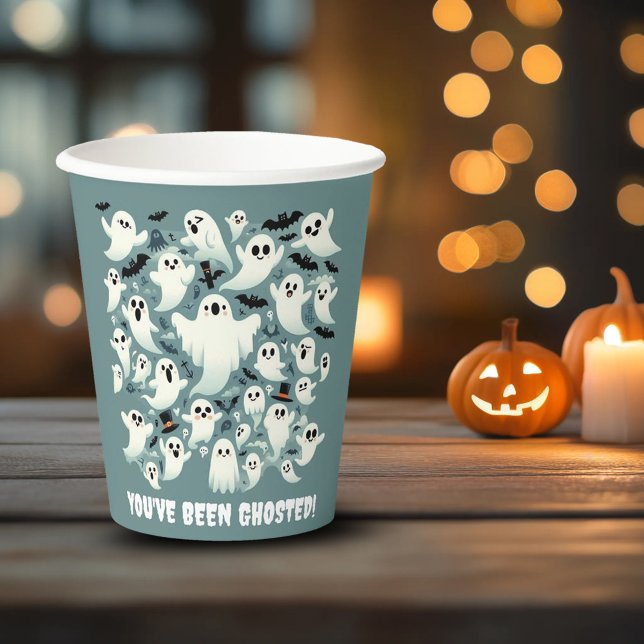 Funny You've Been Ghosted Ghosts in Flight Paper Cups (Funny You've Been Ghosted A Haunting of Ghosts Paper Cup Cover Photo)