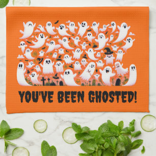 Funny You've Been Ghosted! Ghosts in Graveyard Tea Towel