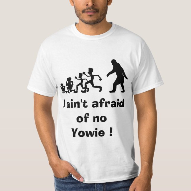 Funny Yowie parody on evolution T-Shirt (Front)