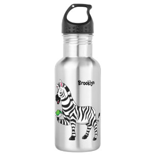 Funny zebra cartoon illustration 532 ml water bottle