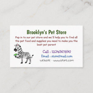 Funny zebra cartoon illustration business card