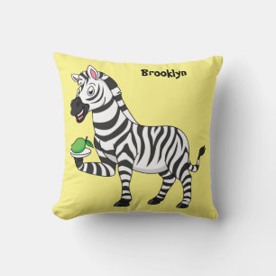 Funny zebra cartoon illustration cushion