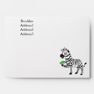 Funny zebra cartoon illustration envelope