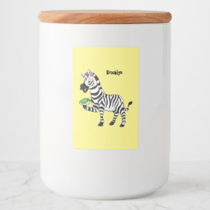 Funny zebra cartoon illustration food label
