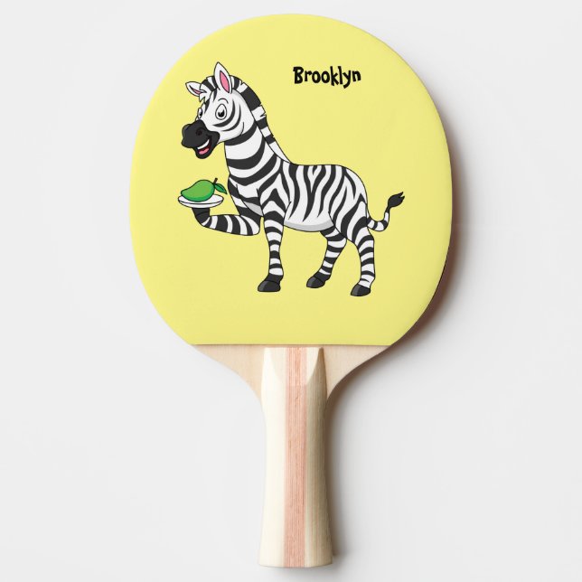 Funny zebra cartoon illustration ping pong paddle (Front)