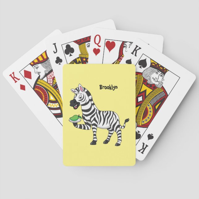 Funny zebra cartoon illustration  playing cards (Back)