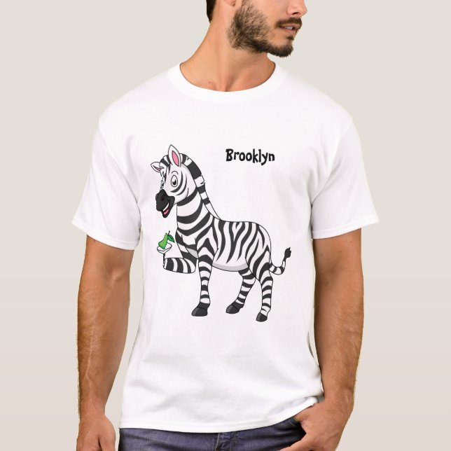 Funny zebra cartoon illustration T-Shirt (Front)