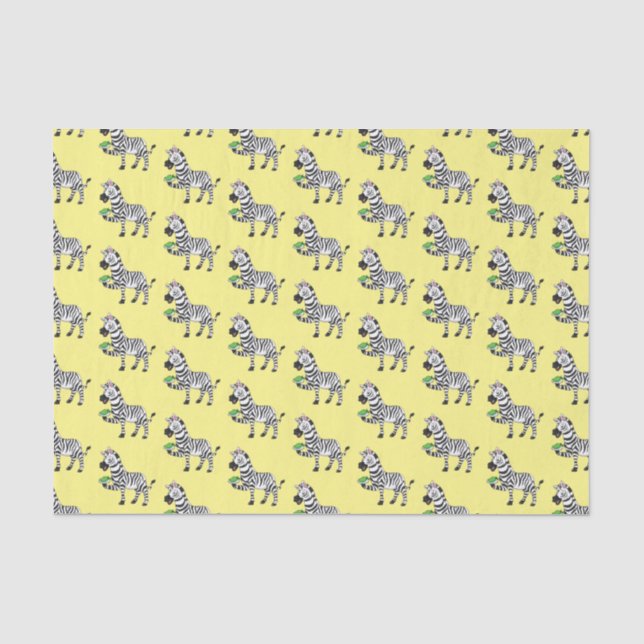 Funny zebra cartoon illustration tissue paper (Front)