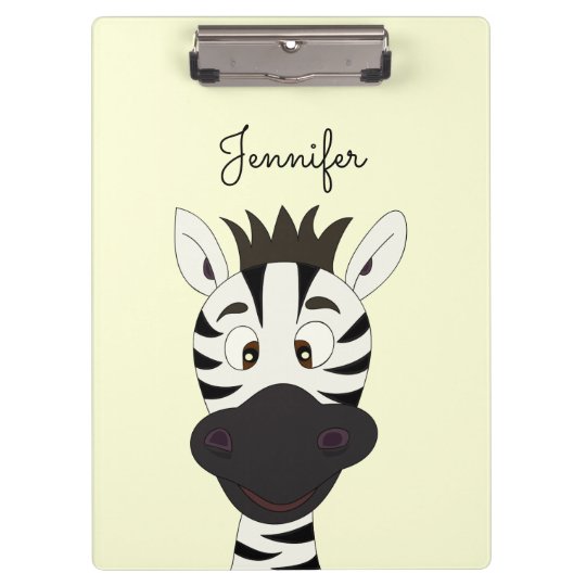 Funny Zebra Cartoon Kids Clipboard Zazzle Com Au