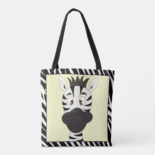 Funny zebra cartoon tote bag (Back)