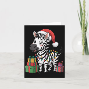 Funny Zebra Santa Hat Animals Lovers Ugly Christma Card
