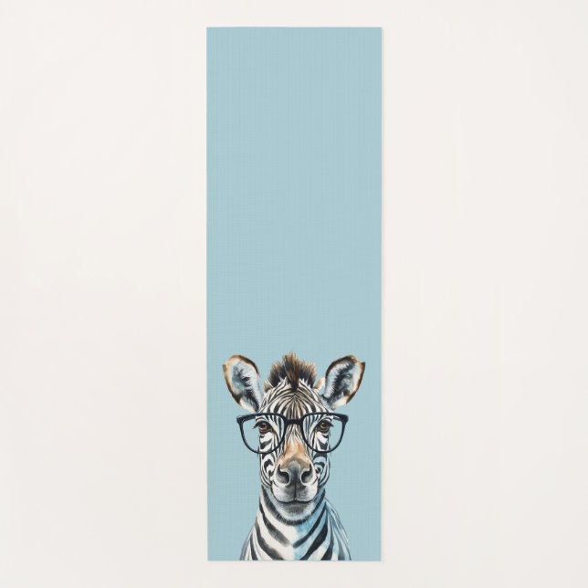 Funny Zebra Wearing glasses  Yoga Mat (Front)