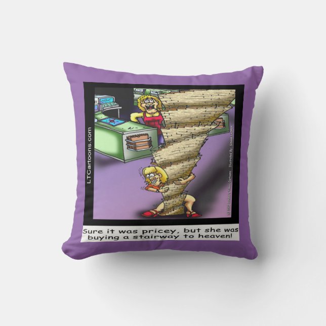 Funny Zep Stairway Throw Pillows (Front)
