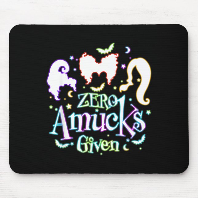 Funny Zero Amucks Given Halloween Spooky Witch Mouse Pad (Front)
