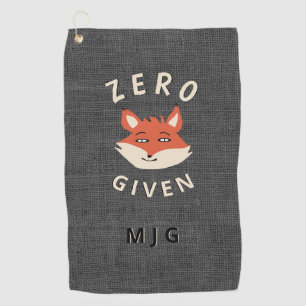Funny Zero Fox Given Monogrammed Golf Towel